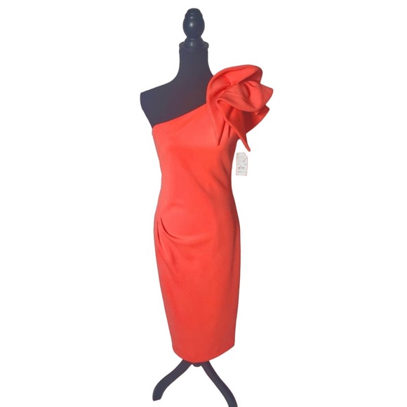 NWT Flutter One Shoulder Scuba Dress - Picture 1 of 5